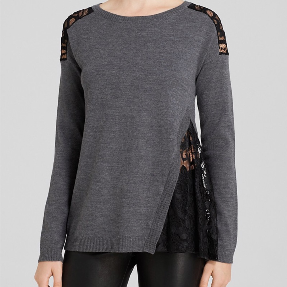 NWT Nanette Lepore Torcello Pullover Grey & Black